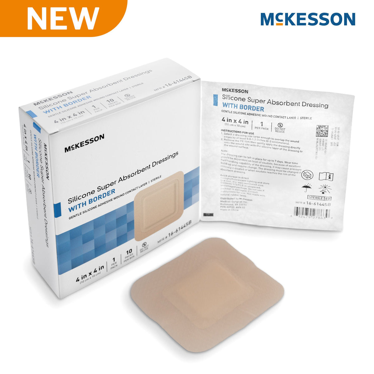 McKesson MedSurg Dressing BRDR 4"X4" (Case of 240)