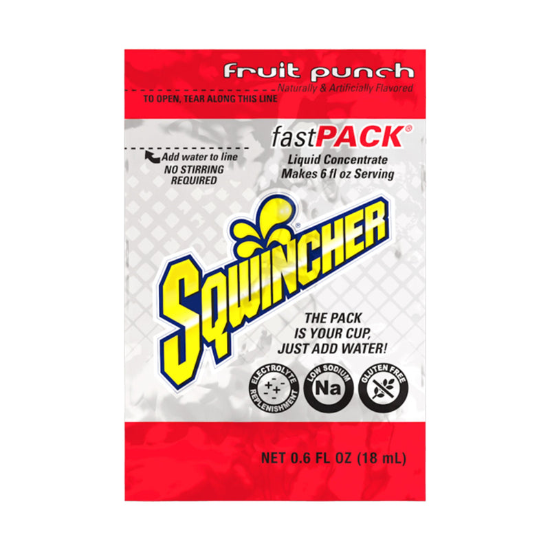 Sqwincher Fast Pack Fruit Punch Liquid Concentrate (Case of 200)