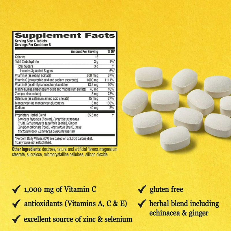 Airborne Original Immune Support Supplement Chewable Tablets Citrus 