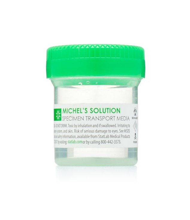 StatLab Medical Products Prefilled Michel Transport Medium Container 20 mL (0.67 oz.) Screw Cap Biohazard Symbol / Patient Information NonSterile (96/CS)