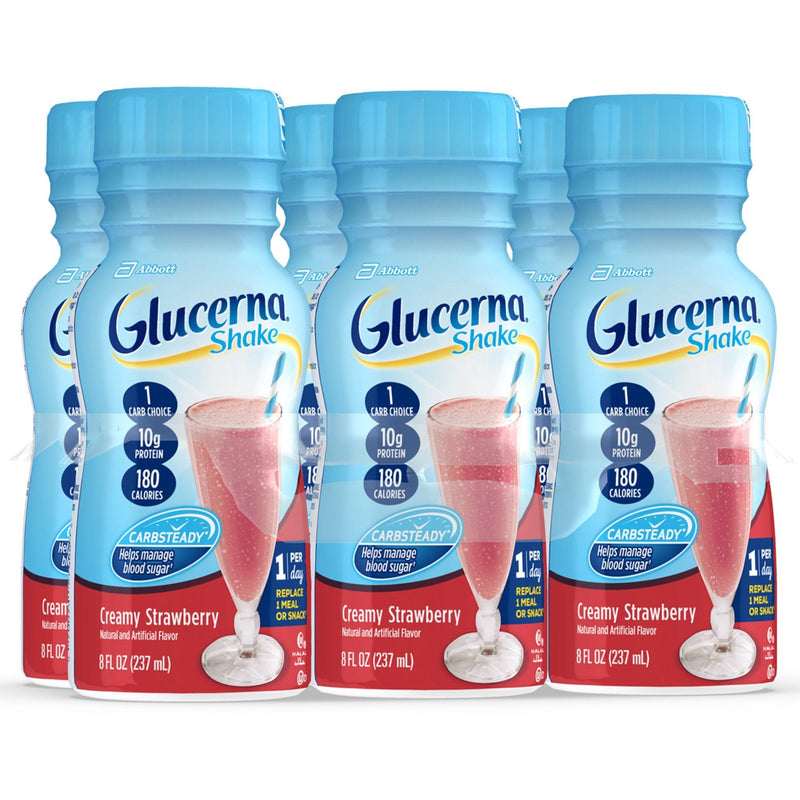Glucerna Original Shake, Strawberry Flavor, 8-ounce bottle (6/PK)