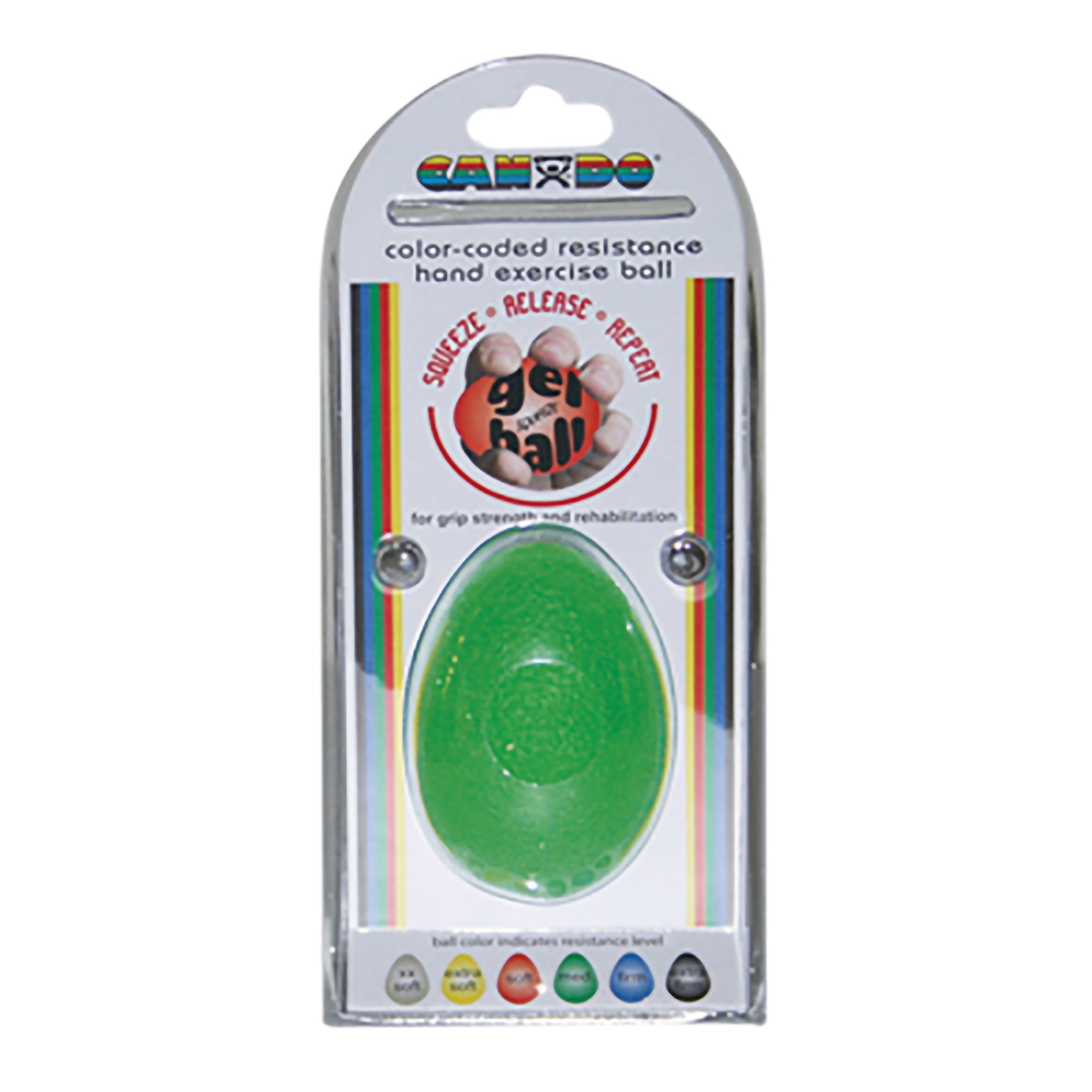 Fabrication Enterprises CanDo Cylindrical Squeeze Ball, Green, Medium Resistance 