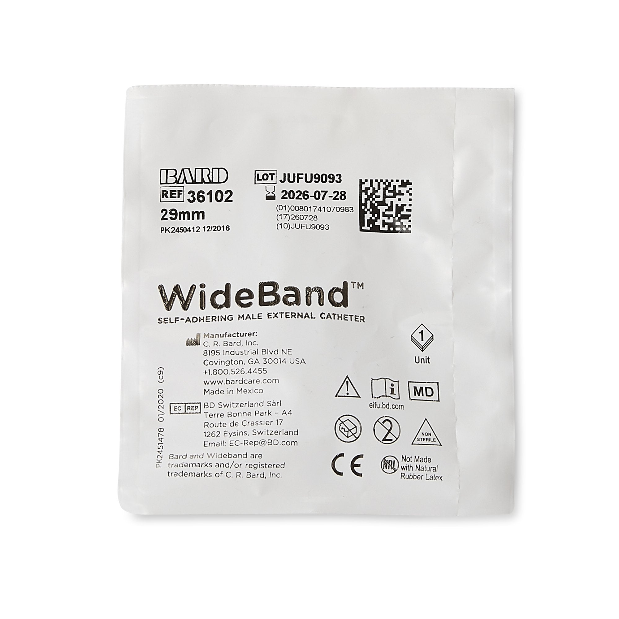 Bard Bard Wide Band Male External Catheter, Medium (100/BX) 