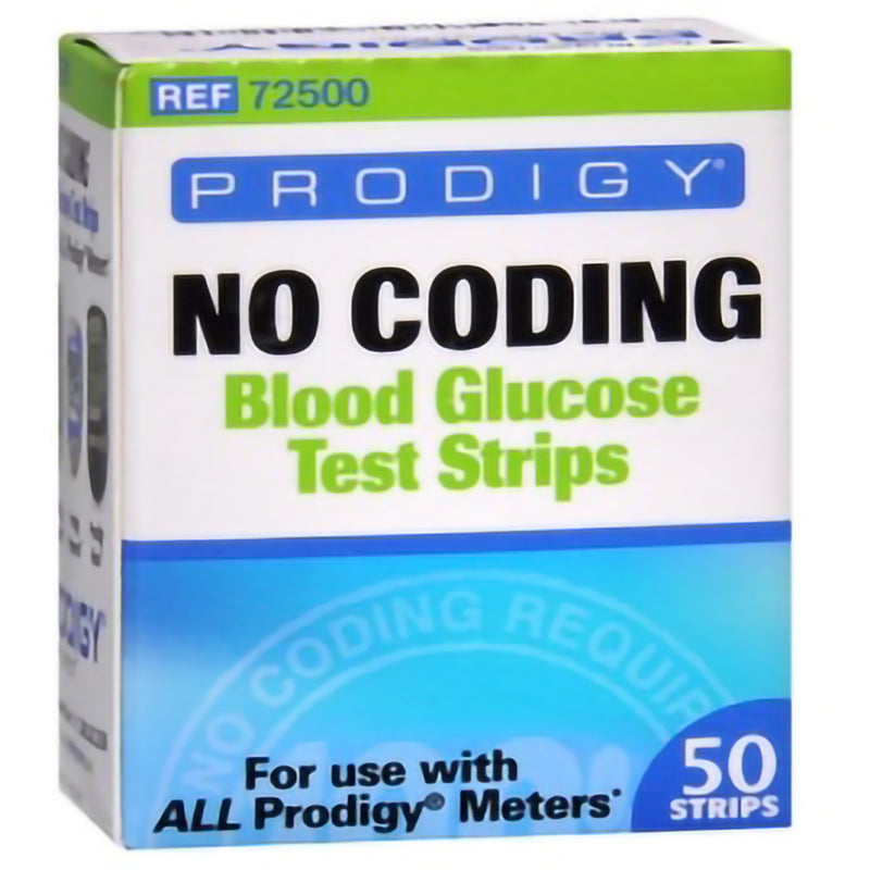 Prodigy No Coding Blood Glucose Test Strips (Box of 50)