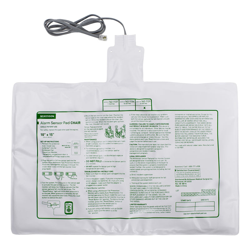 McKesson Chair Alarm Sensor Pad, 10 x 15 Inch (Case of 50)