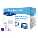 Safety Insulin Pen Needle Embrace 31 Gauge 5 mm Length Manual Safety (Case of 2000) 
