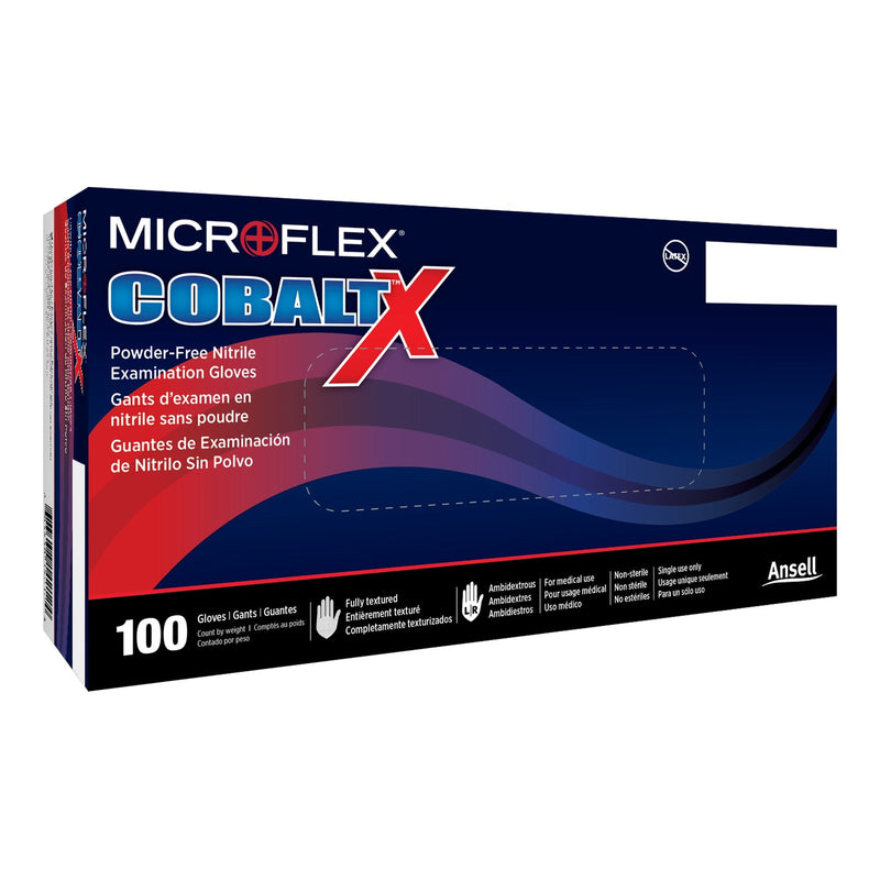 Microflex Medical Cobalt X Nitrile Exam Glove, Large, Blue (1000/CS) 