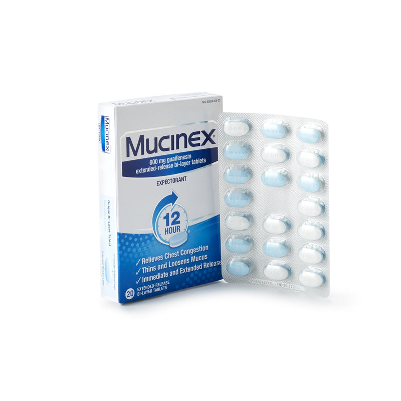Reckitt Benckiser Mucinex Guaifenesin Cold and Cough Relief (20/BX) 