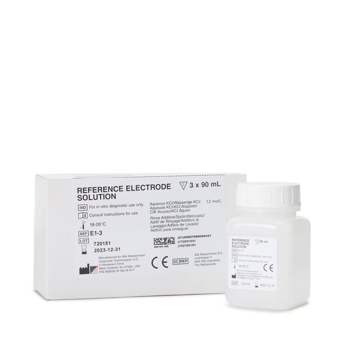 Starlyte II Reference Electrode Solution for use with the Starlyte Analyzer (Kit of 3)