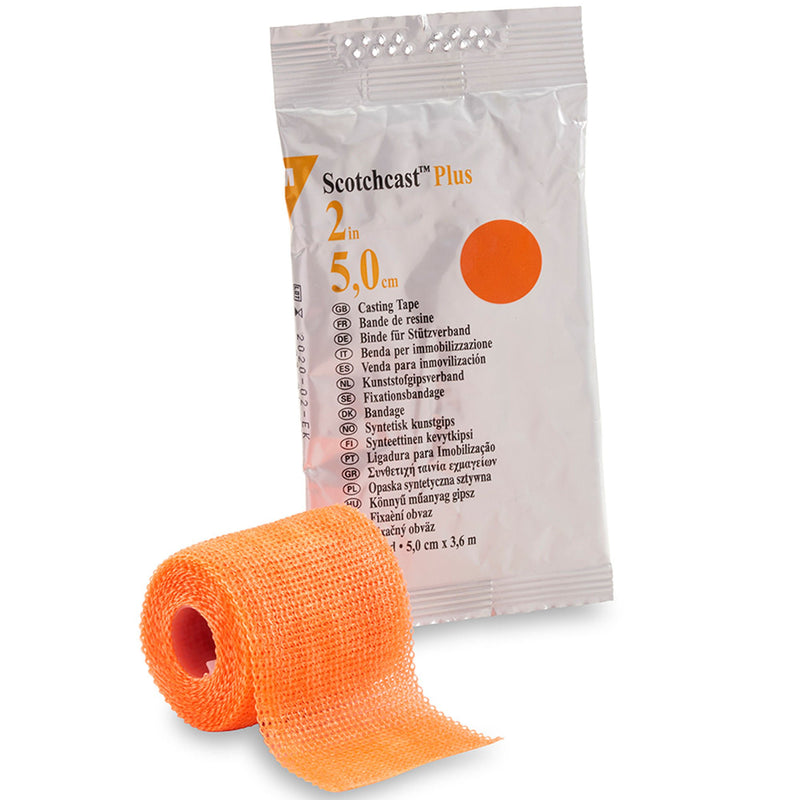 3M Scotchcast Plus Bright Orange Cast Tape, 2 Inch x 4 Yard (Case of 10)