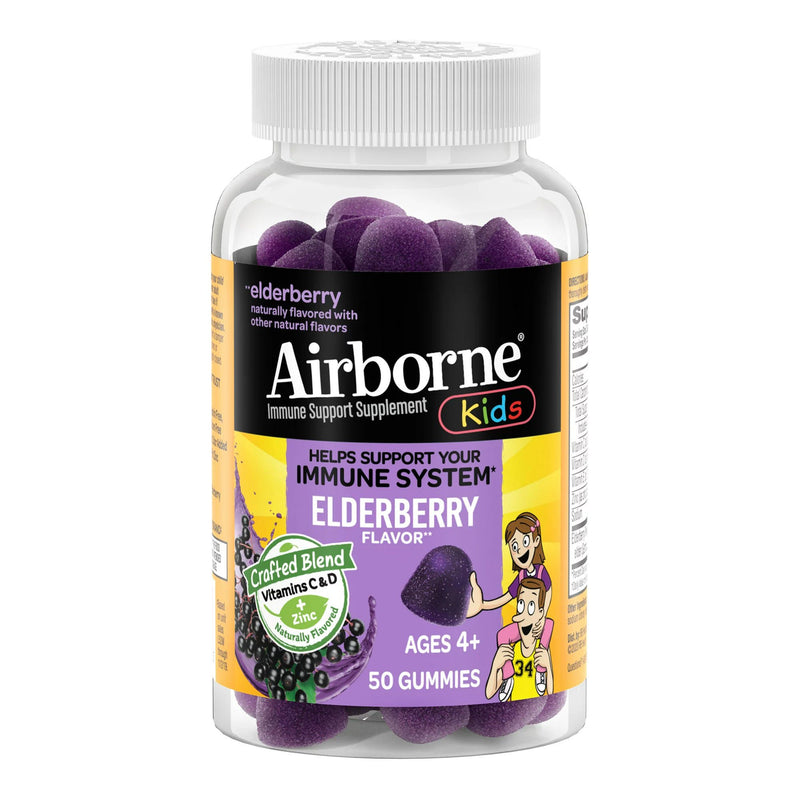 Airborne Immune Support Supplement Gummies Elderberry (Bottle of 50)