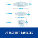 Nexcare Sensitive Skin White Adhesive Strip, Assorted Sizes (20/PK)