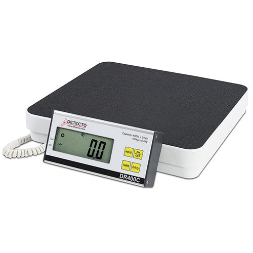 Detecto DR Series Portable Digital Floor Scale  Model DR400C - 400 lb x 0.5 lb Capacity