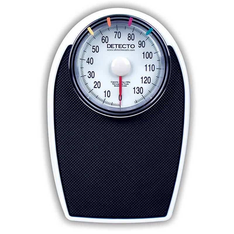 Detecto Low-Profile Dial Bathroom Scale  Model D-1130K - Metric - 130 kg x 500 g