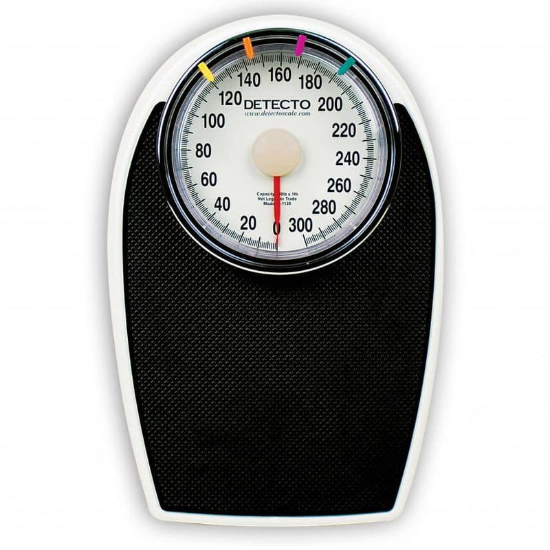 Detecto Low-Profile Dial Bathroom Scale  Model D-1130 - Imperial - 300 lb x 1 lb