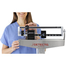 Detecto Stainless Steel Weigh Beam Physician Scale - nurse adjusting beam