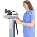 Detecto Stainless Steel Weigh Beam Physician Scale - nurse adjusting height rod