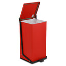 Detecto Step-On Epoxy Waste Receptacle - Red Open