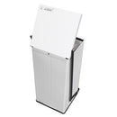 Detecto Step-On Epoxy Waste Receptacle - White Back, Open
