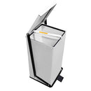 Detecto Step-On Epoxy Waste Receptacle - White Top, Open
