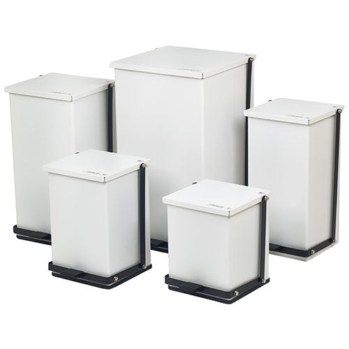 Detecto Step-On Epoxy Waste Receptacle  White - 100 Quart