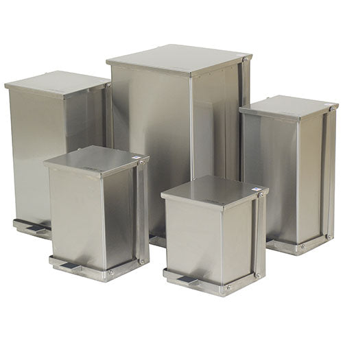 Detecto Step-On Stainless Steel Waste Receptacle  100 quart