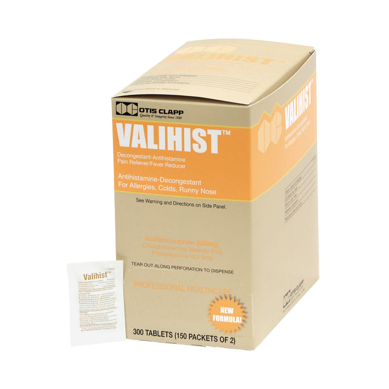 Valihist Antihistamine Decongestant for Allergies, Colds, Runny Nose (Box of 300)