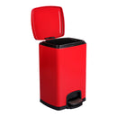 McKesson Trash Can with Plastic Liner, Square, Steel, Red, 5 Gallon (Case)
