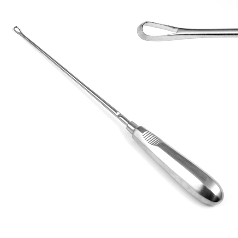 Sklar Recamier Uterine Curette - 12-1/2", Sharp, Malleable Shaft,