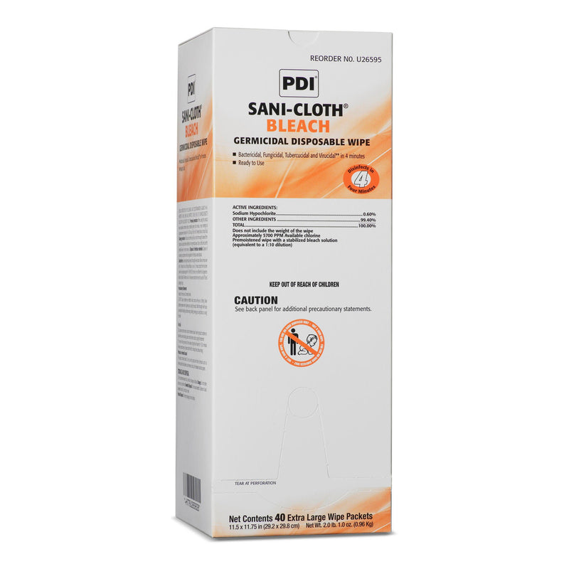 Sani-Cloth Surface Disinfectant Cleaner Bleach Wipe, 11.5 x 11.75 Inch