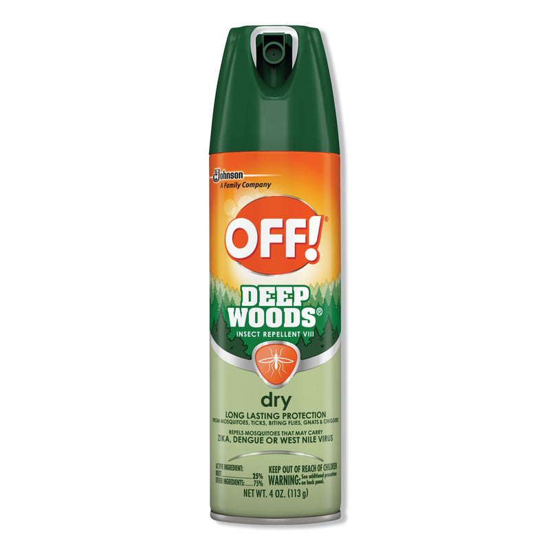 Off! Deep Woods Dry DEET Insect Repellent, 4-ounce spray can (Case of 12)
