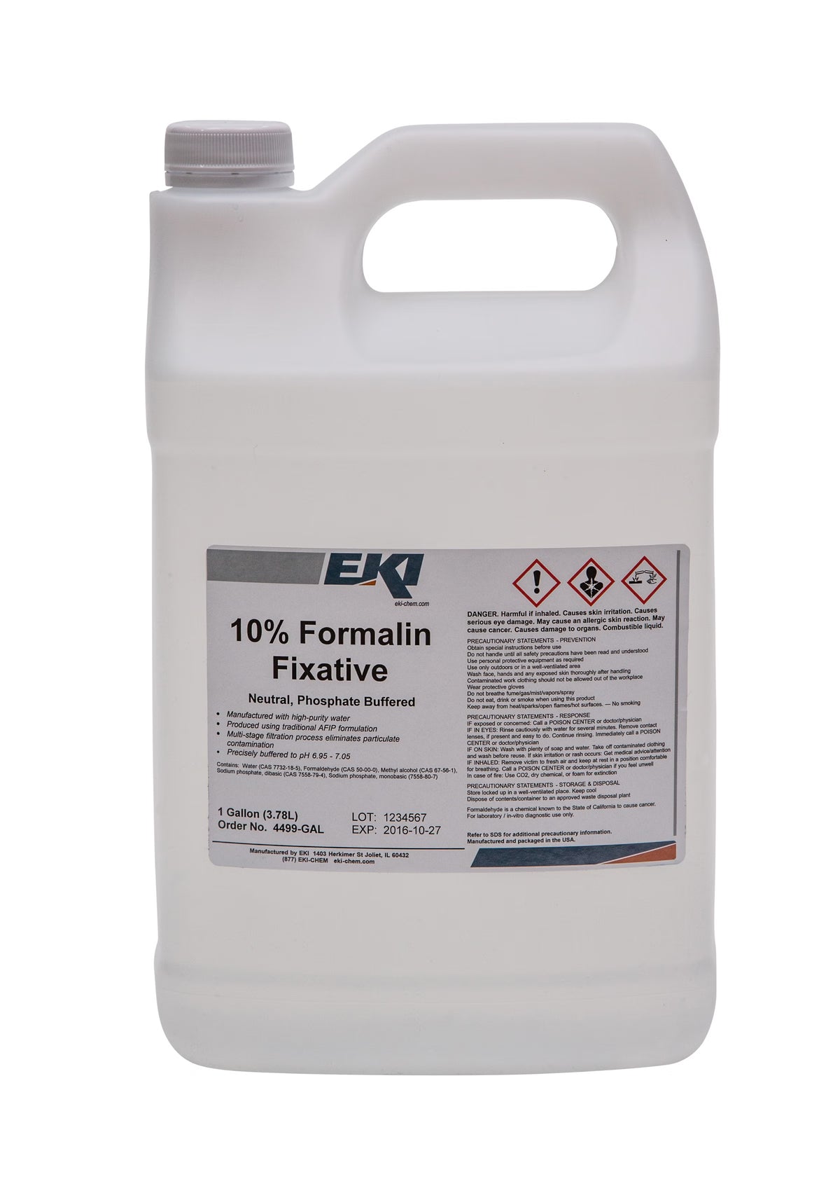 EKI Neutral Phosphate Buffered Formalin Histology Reagent, 1 Gallon (Case of 4)