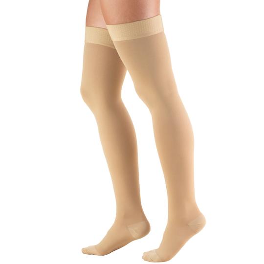 Compression Stocking Truform Thigh High Large Beige Closed Toe (Each)