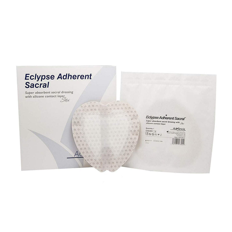 Mediusa Super Absorbent Dressing Eclypse Adherent Sacral 8-1/2 X 9 Inch Sacral (10/BX) 