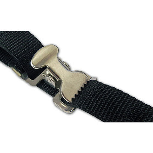 DMS 1" Polypropylene Strap - Metal Squeeze Buckle  6 Feet - White