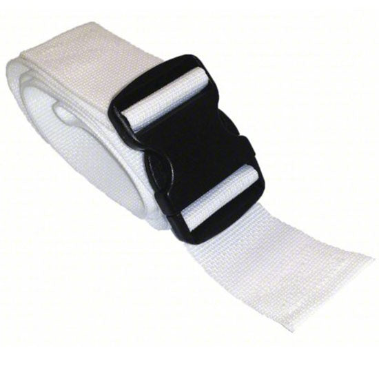 DMS Disposable Polypropylene Strap - Plastic Double Adjust Buckle  9 Feet - White