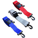 DMS Disposable Polypropylene Strap - Plastic Side Release Buckle with Plastic Swivel Speed Clip  5 Feet - Red, White, and Blue Set (3/Pack)