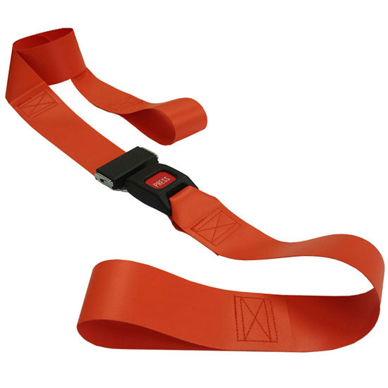 DMS Impervious Vinyl Strap - Metal Buckle with Loop End  9 Feet - Orange
