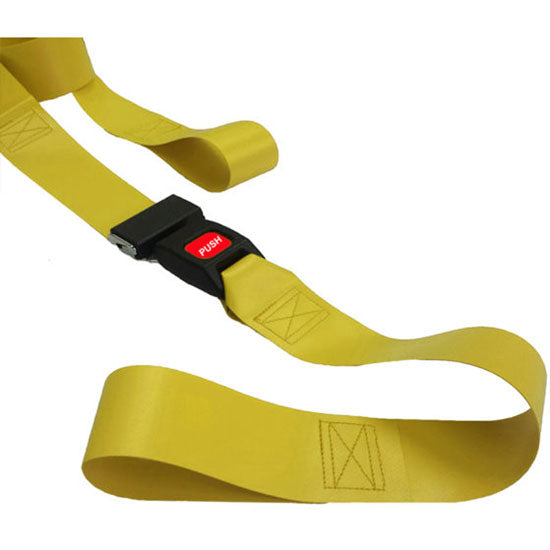 DMS Impervious Vinyl Strap - Metal Buckle with Loop End  9 Feet - Yellow