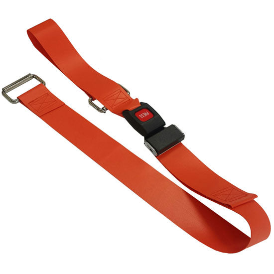 DMS Impervious Vinyl Strap - Metal Buckle with Metal Loop - Orange