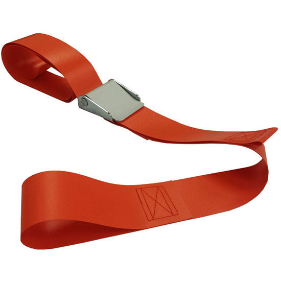 DMS Impervious Vinyl Strap - Metal Cam Buckle with Loop End  7 Feet - Yellow