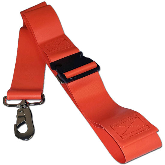 DMS Impervious Vinyl Strap - Plastic Side Release Buckle with Swivel Speed Clip  7 Feet - Orange
