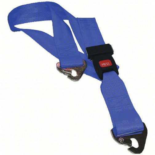 DMS Nylon Strap - Metal Push Button Buckle with Fixed Swivel Speed Clip  7 Feet  - Blue