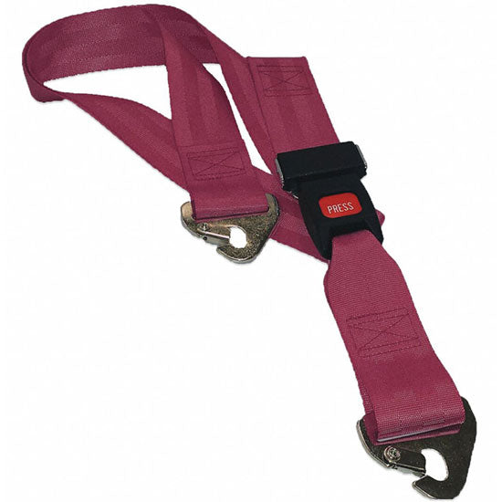 DMS Nylon Strap - Metal Push Button Buckle with Fixed Swivel Speed Clip  7 Feet - Maroon