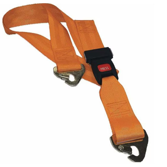 DMS Nylon Strap - Metal Push Button Buckle with Fixed Swivel Speed Clip - Orange