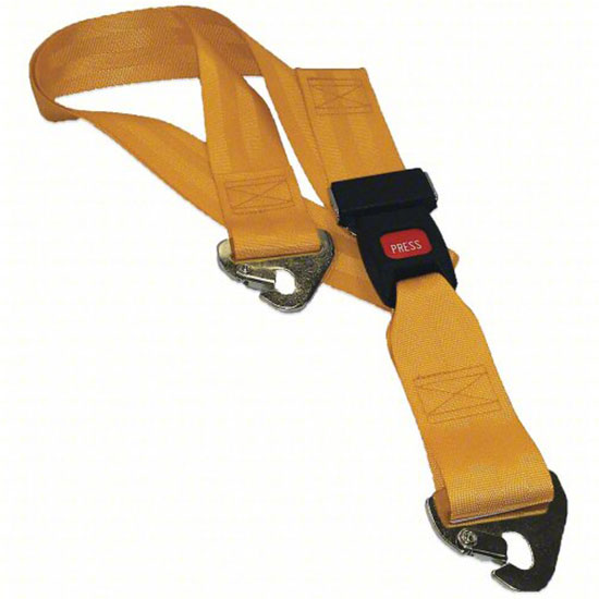 DMS Nylon Strap - Metal Push Button Buckle with Fixed Swivel Speed Clip - Yellow