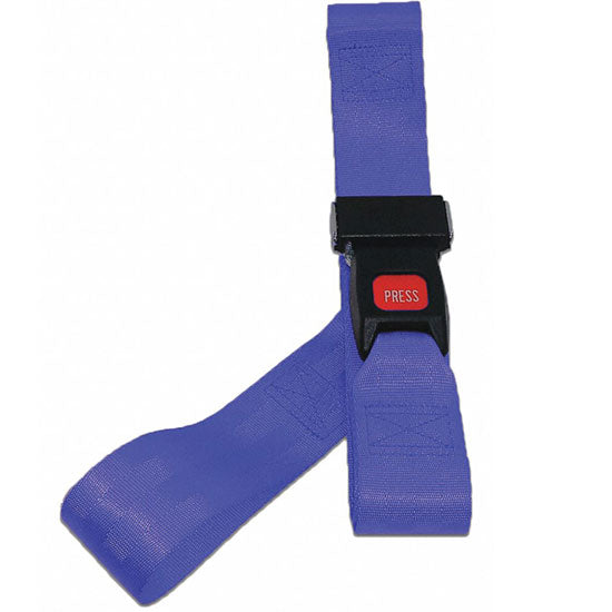 DMS Nylon Strap - Metal Push Button Buckle with Loop End - Blue