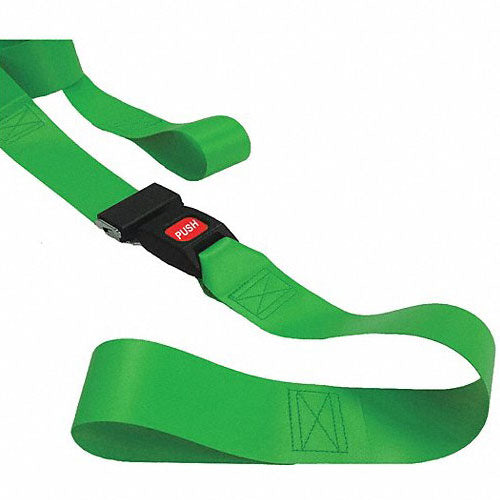 DMS Nylon Strap - Metal Push Button Buckle with Loop End - Green