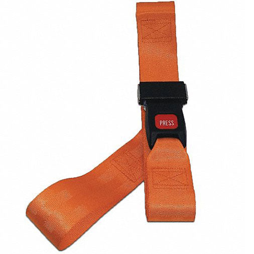 DMS Nylon Strap - Metal Push Button Buckle with Loop End - Orange