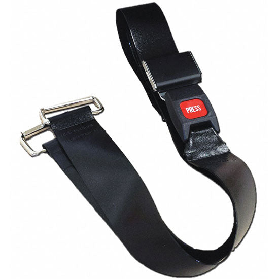 DMS Nylon Strap - Metal Push Button Buckle with Metal Loop - Black